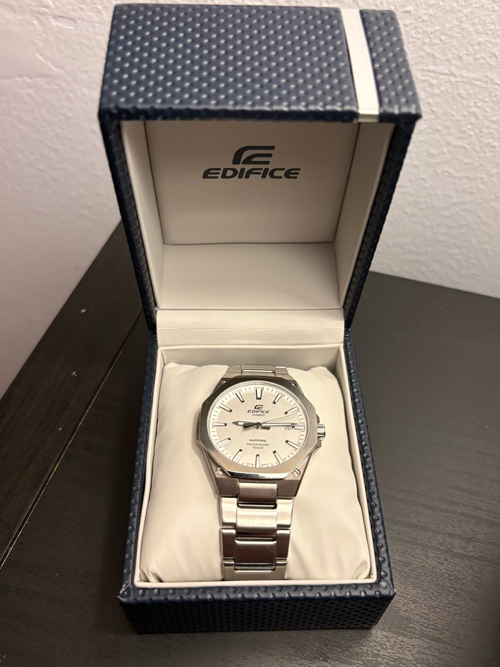 Casio Edifice Stainless Steel Men's Watch with White Dial